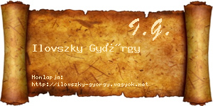 Ilovszky György névjegykártya